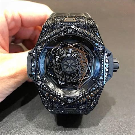 hublot black with diamonds|Hublot watch with diamonds.